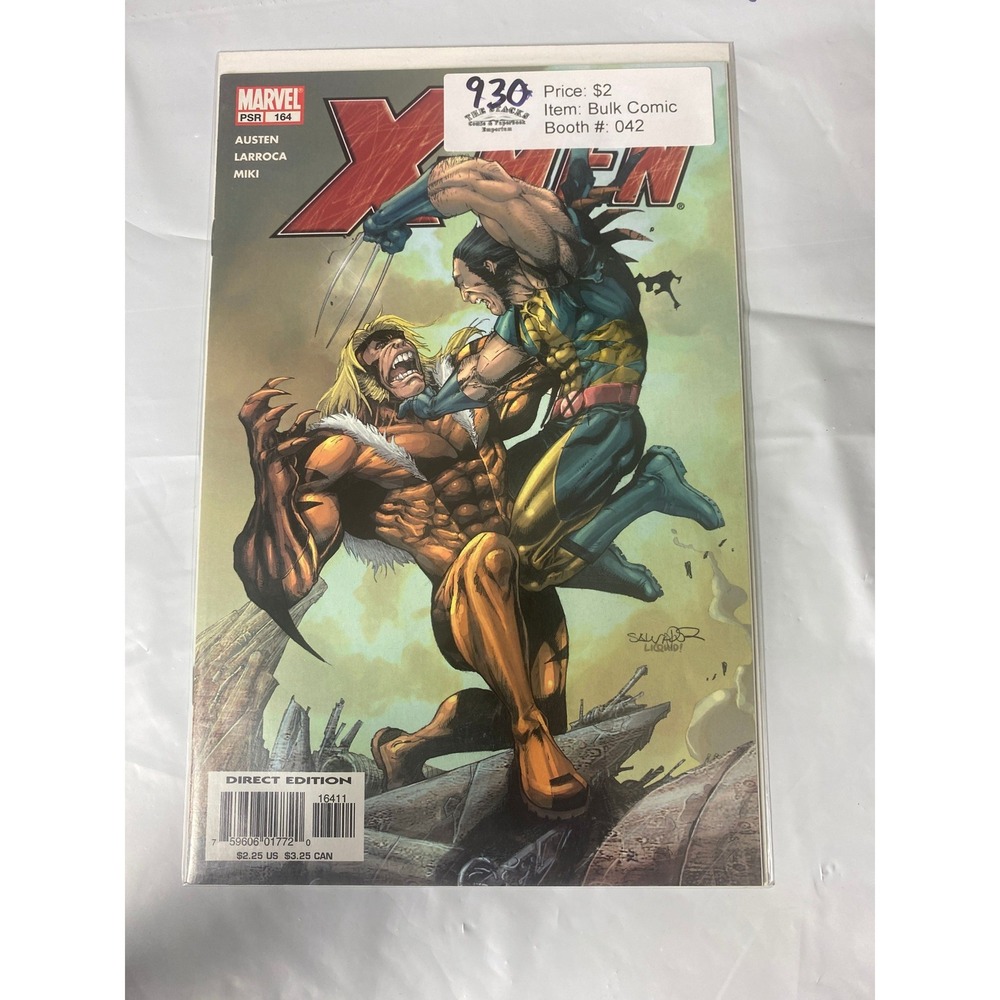 Uncanny X-Men 164 Marvel 2003 Wolverine vs Sabretooth Salvador Larroca PSR 164